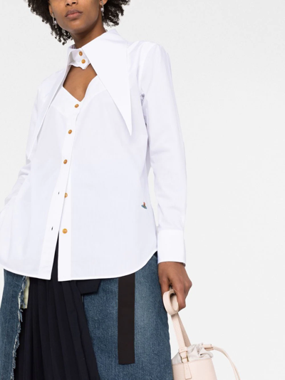 Shop Vivienne Westwood Deconstructed Button-up Shirt In Weiss