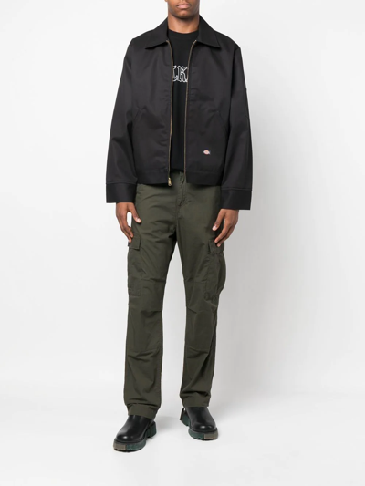 Dickies Construct Logo-patch Long-sleeve Jacket In Schwarz