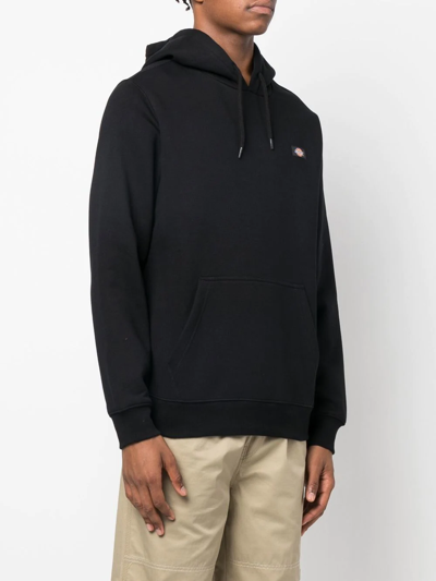 Dickies Construct Logo-patch Long-sleeve Hoodie In Schwarz