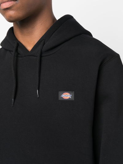 Dickies Construct Logo-patch Long-sleeve Hoodie In Schwarz