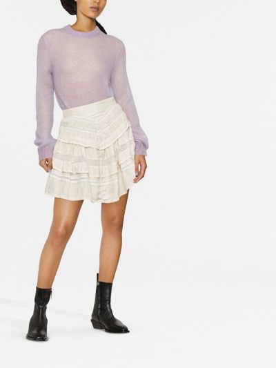 Shop Isabel Marant Constance Ruffled Mini Skirt In Nude