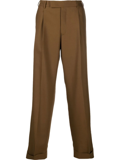 Pt Torino Spark Stone Washed Straight-leg Jeans In Brown