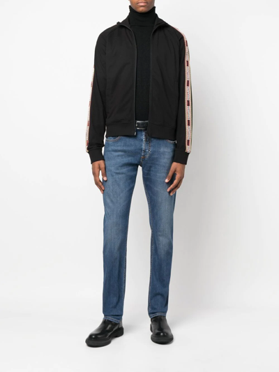Dsquared2 Embroidered-logo Zip-up Sweatshirt In Schwarz