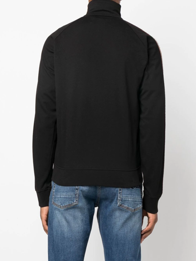 Shop Dsquared2 Embroidered-logo Zip-up Sweatshirt In Schwarz