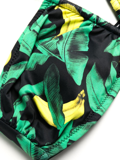 Shop Ganni Banana Tree-print Bikini In Schwarz