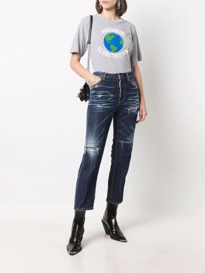 Dsquared2 Jennifer Cropped Skinny Jeans In Blue