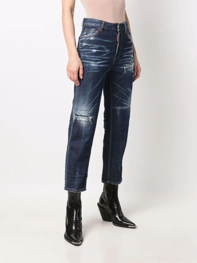 Dsquared2 Jennifer Cropped Skinny Jeans In Blue