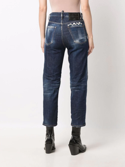 Dsquared2 Jennifer Cropped Skinny Jeans In Blue