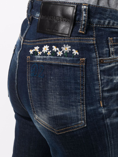 Dsquared2 Jennifer Cropped Skinny Jeans In Blue