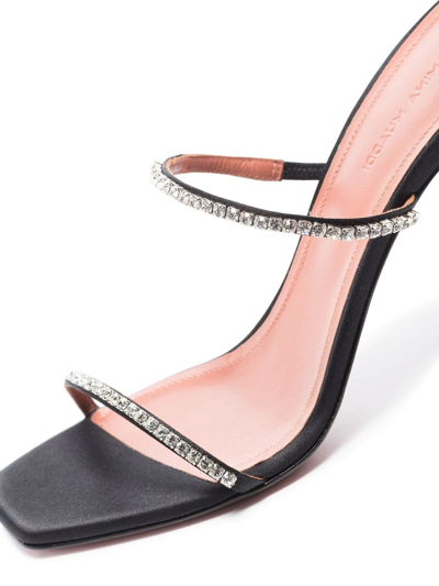 Shop Amina Muaddi Gilda 95mm Rhinestone-embellished Sandals In Black