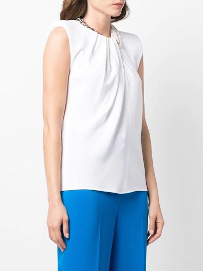 Shop Stella Mccartney Falabella Chain-embellished Blouse In White
