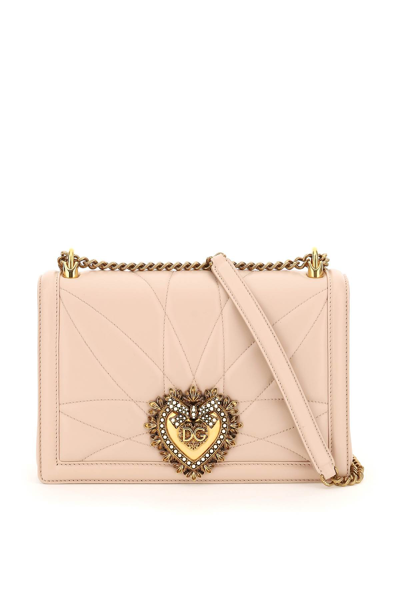 Shop Dolce & Gabbana Nappa Devotion Bag In Pink
