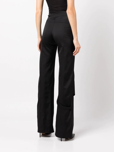 Heliot Emil Asymmetric Wide-leg Trousers In Black
