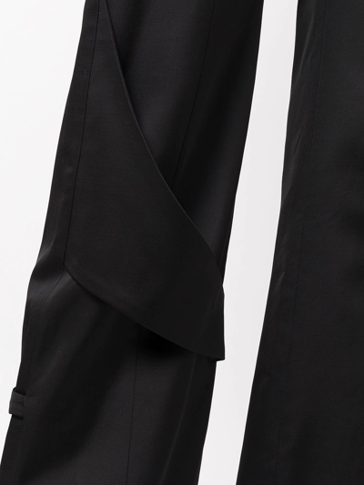 Heliot Emil Asymmetric Wide-leg Trousers In Black