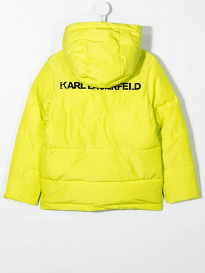 Shop Karl Lagerfeld Padded Puffer Jacket In Green