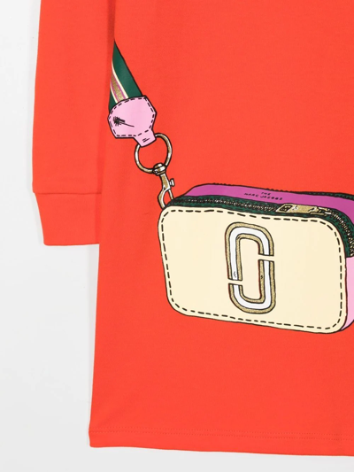 The Marc Jacobs Teen Graphic-print T-shirt Dress In Orange
