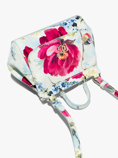 Shop Dolce & Gabbana Floral-print Shoulder Bag In Blue