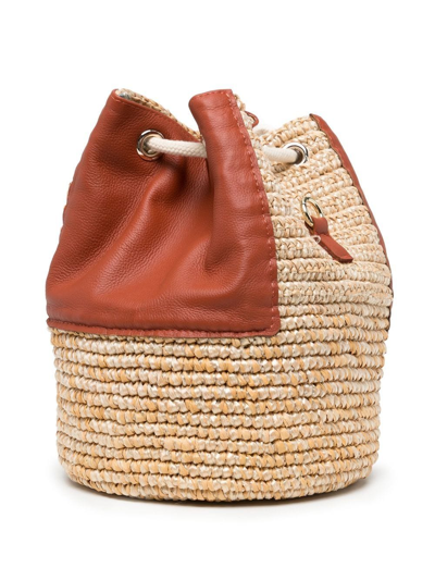 Sensi Studio Logo-print Panelled Tote In Brown