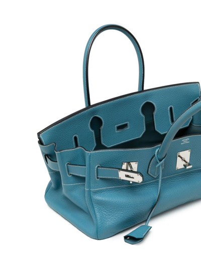 Pre-owned Hermes  Horizontal Birkin Bag In Blue