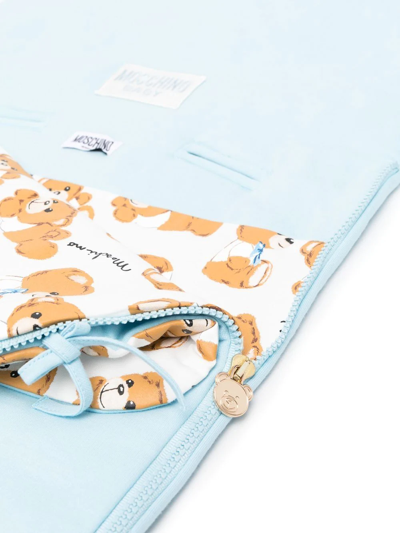 Shop Moschino Teddy-bear Print Sleep Bag In Blue