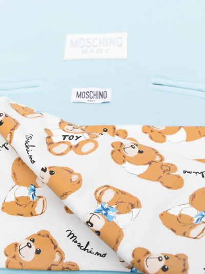 Shop Moschino Teddy-bear Print Sleep Bag In Blue