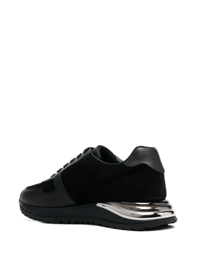 Ferragamo Gancini-patch Lace-up Sneakers In Black