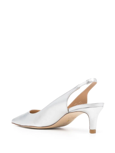 Stuart Weitzman Avianna Leather Slingback Pumps In Grey