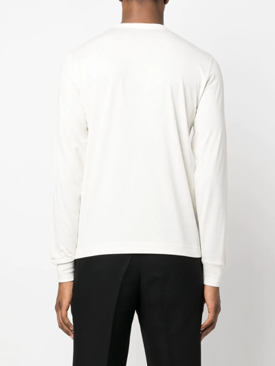 Shop Tom Ford Henley-neck Long-sleeve T-shirt In Neutrals