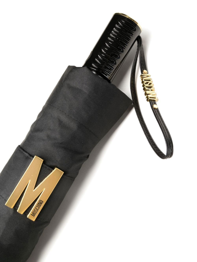 Shop Moschino Logo-print Umbrella In Black