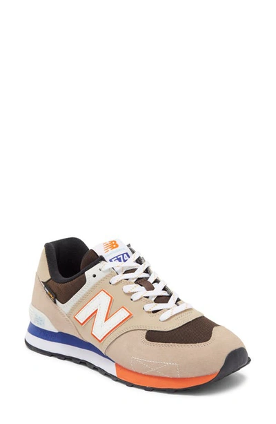 Shop New Balance 574 Classic Sneaker In Mindful Grey/ Poppy