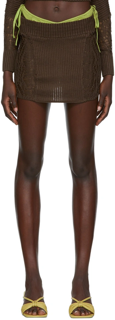 Danielle Guizio Ssense Exclusive Brown Miniskirt In Brown