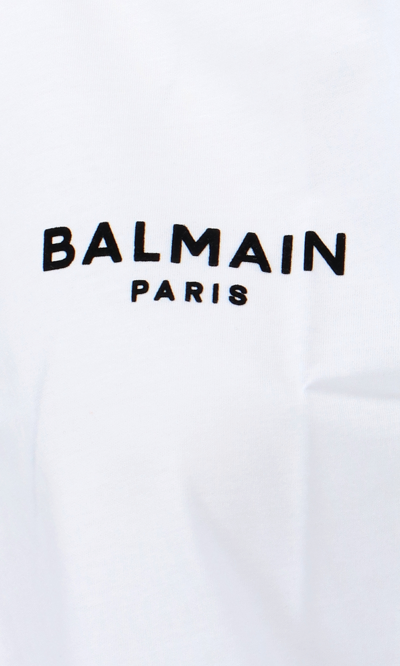 Shop Balmain Cropped Logo T-shirt
