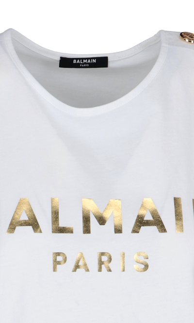 Shop Balmain Sleeveless Buttons T-shirt