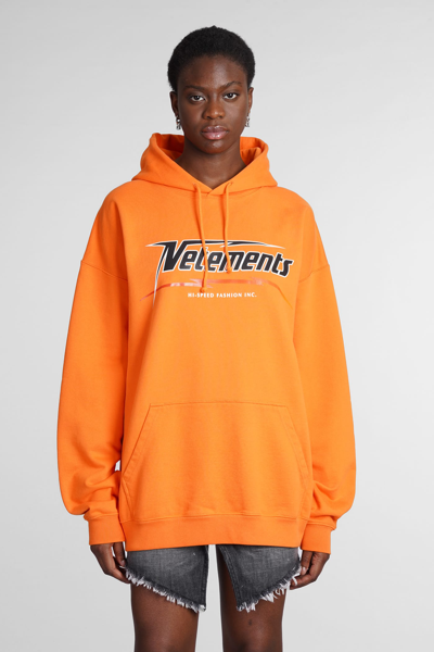 Shop Vetements Sweatshirt In Orange Cotton