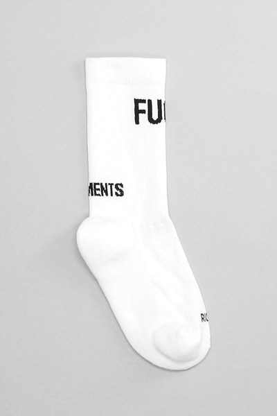 Shop Vetements Socks In White Cotton