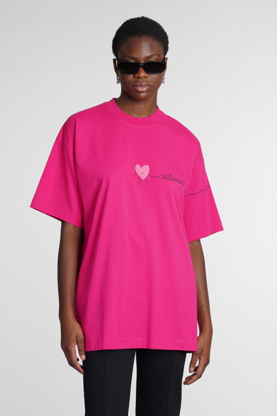 Shop Vetements T-shirt In Fuxia Cotton