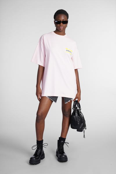 Shop Vetements T-shirt In Rose-pink Cotton