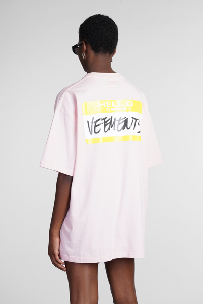 Shop Vetements T-shirt In Rose-pink Cotton