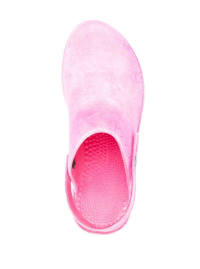Shop Xocoi Stone Wash Pink Rubber And Velvet Clogs  Woman