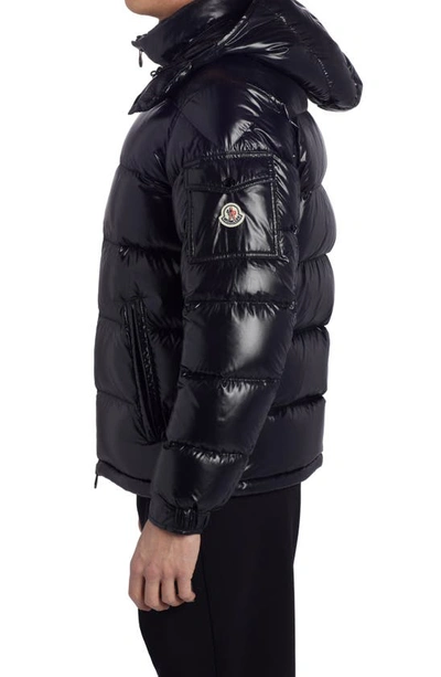 Shop Moncler Maya Lacquered Down Jacket In Black/ Black