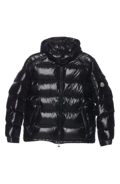 Shop Moncler Maya Lacquered Down Jacket In Black/ Black