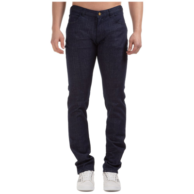 Shop Emporio Armani Chain Detailed Straight Leg Jeans In Blue