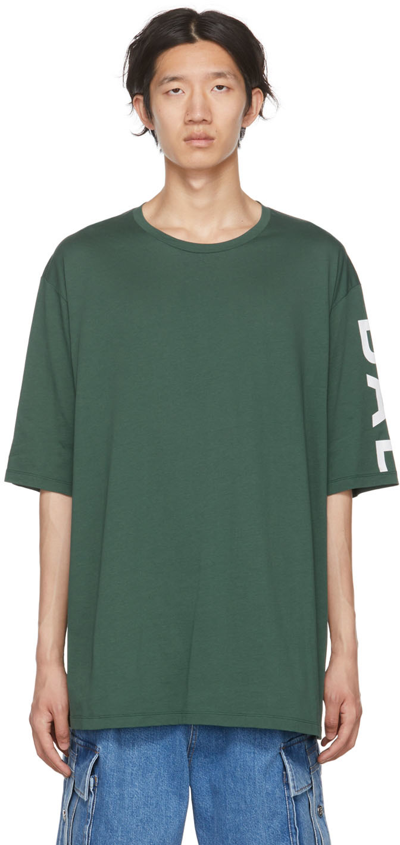 Shop Balmain Green Eco-designed T-shirt In Ubb Vert Bouteille/b