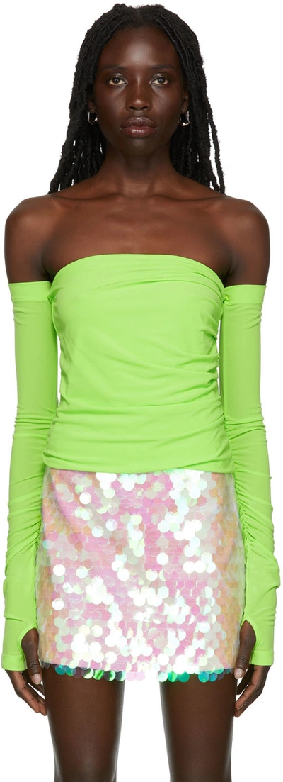 Helmut Lang Green Twist Blouse In Lawn - 0u0