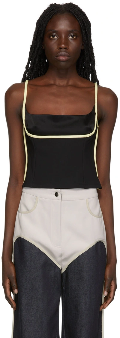 Shop Paris Georgia Black Florian Camisole In Black With Lime And