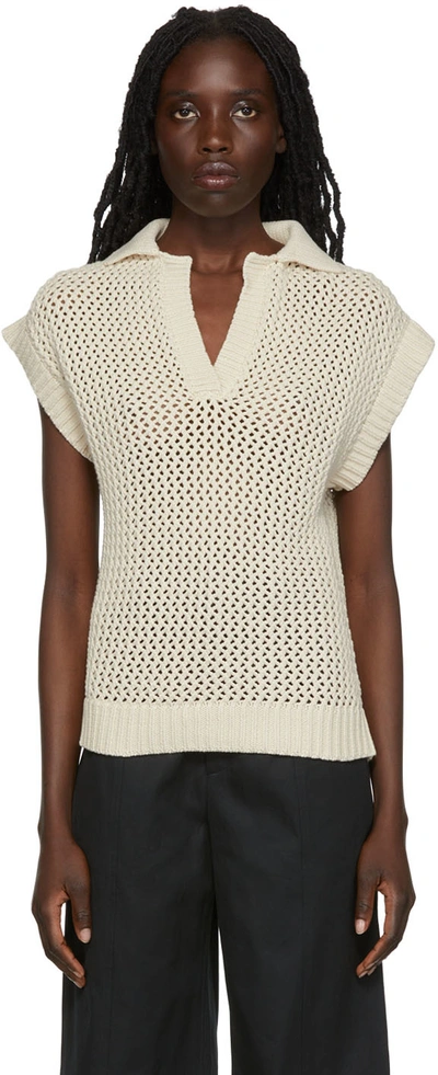 Shop Deveaux Off-white Melody Vest In Cream