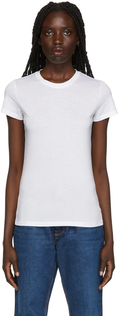 Shop Vince White Pima Cotton T-shirt In 137 Optic White