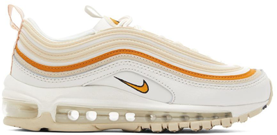 Shop Nike Off-white & Orange Air Max 97 Sneakers In Phantom/light Curry-