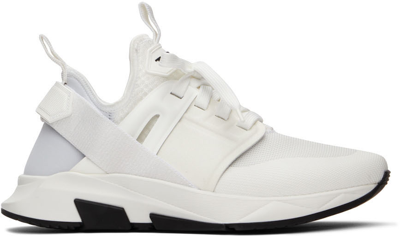 Shop Tom Ford White Jago Low-top Sneakers In U1000 White