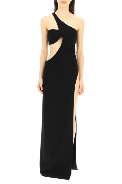 Shop Monot Long Dress With Cut-out Detailing In Black